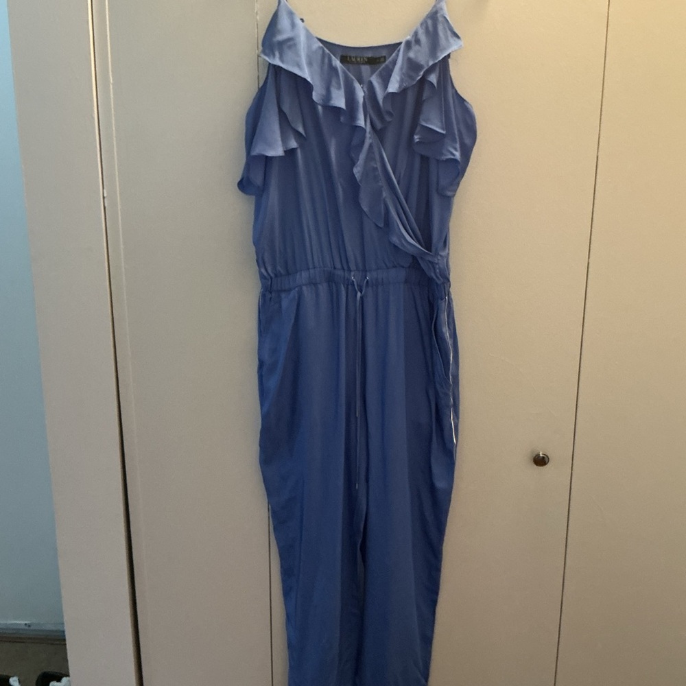 Ralph Lauren Light Blue Ruffled Jumpsuit